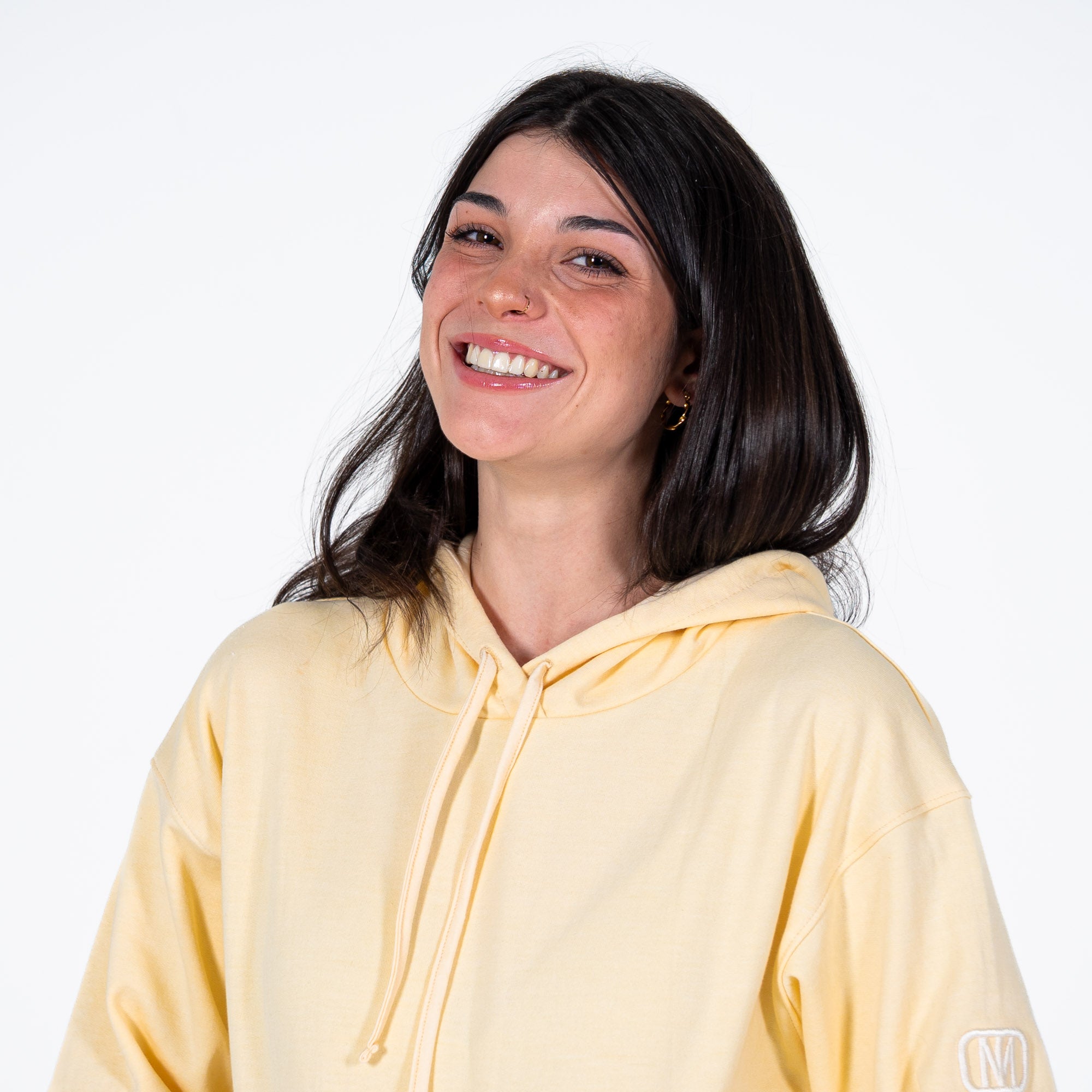 Monochromatic Cotton Yellow Hoodie