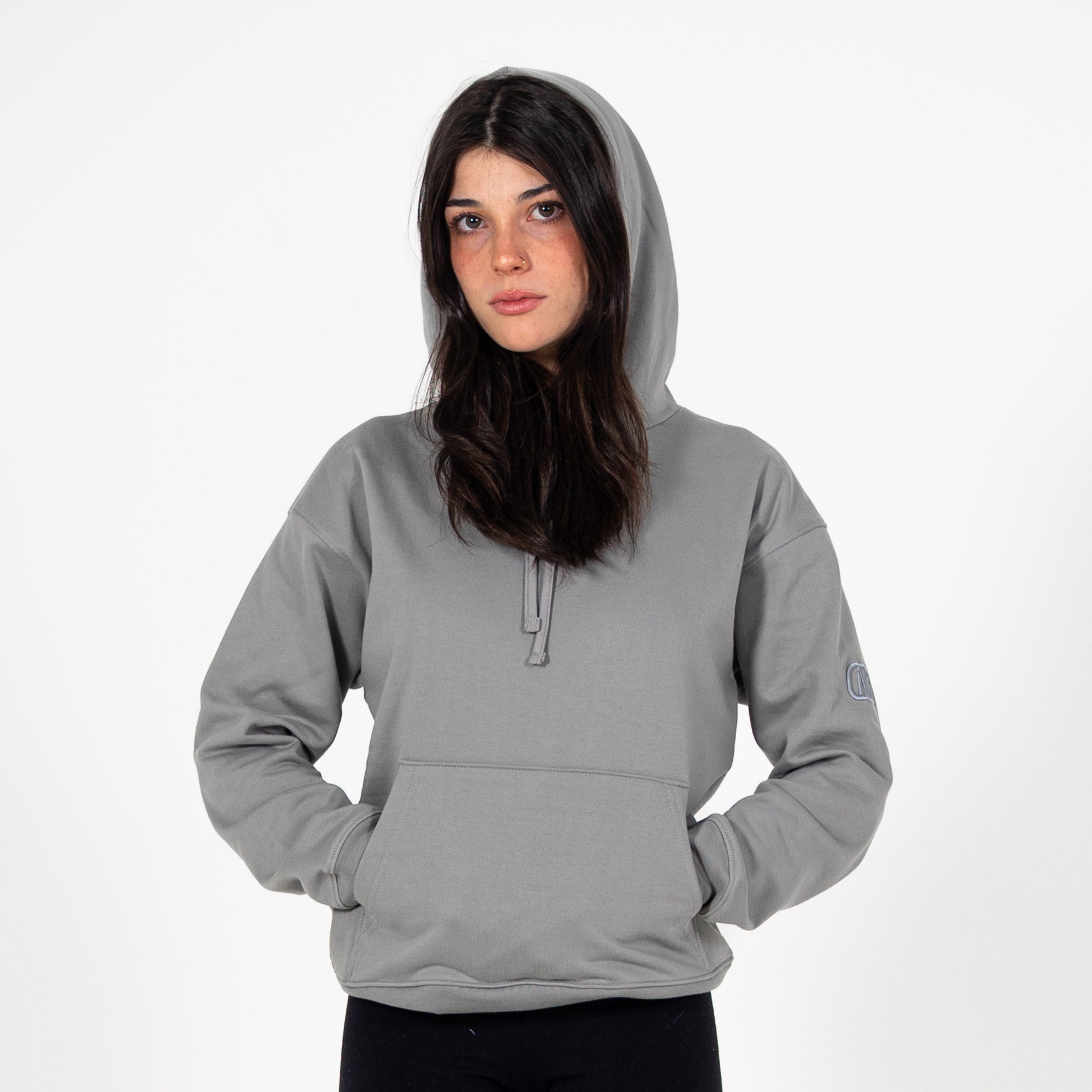 Monochromatic Cotton Gray Hoodie