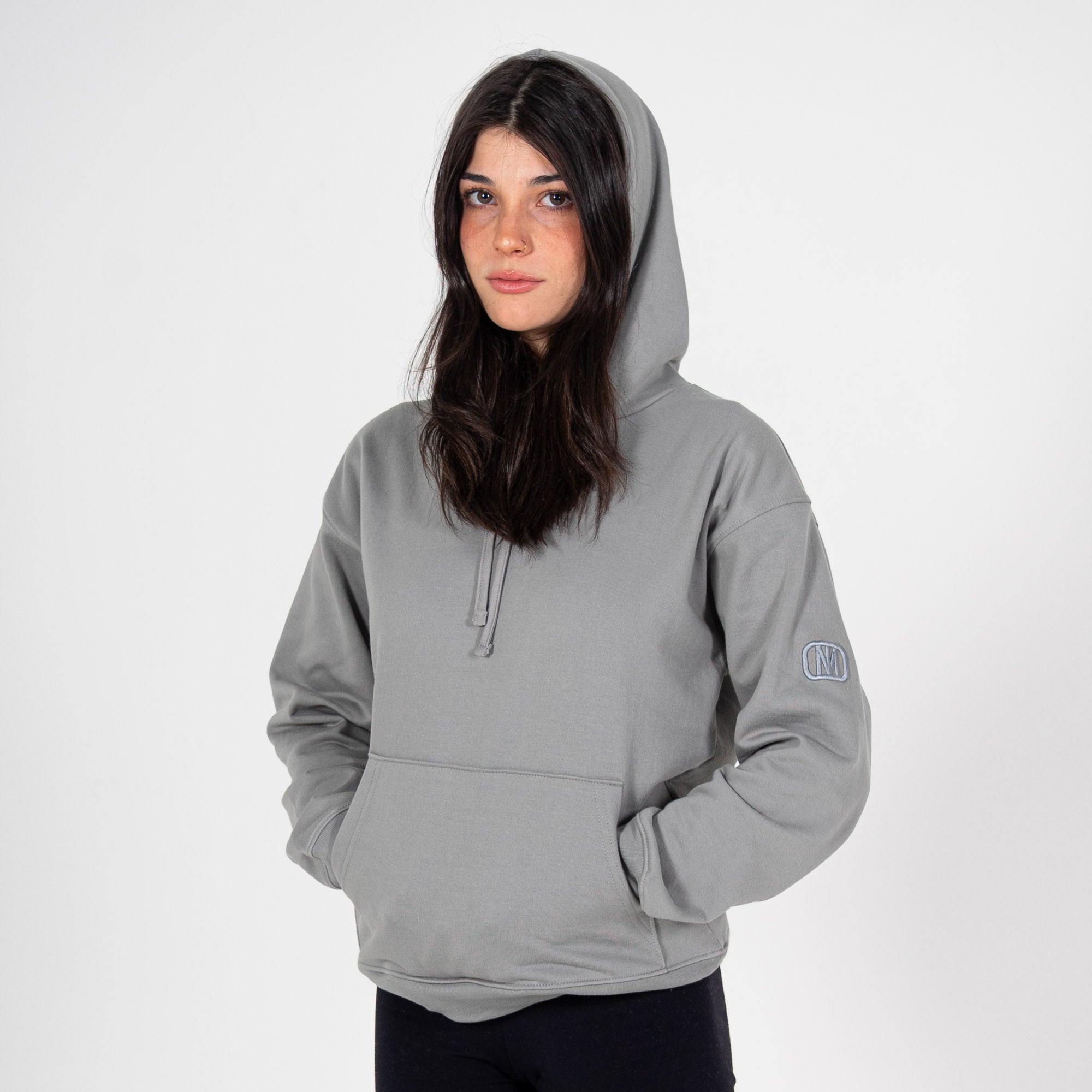 Monochromatic Cotton Gray Hoodie