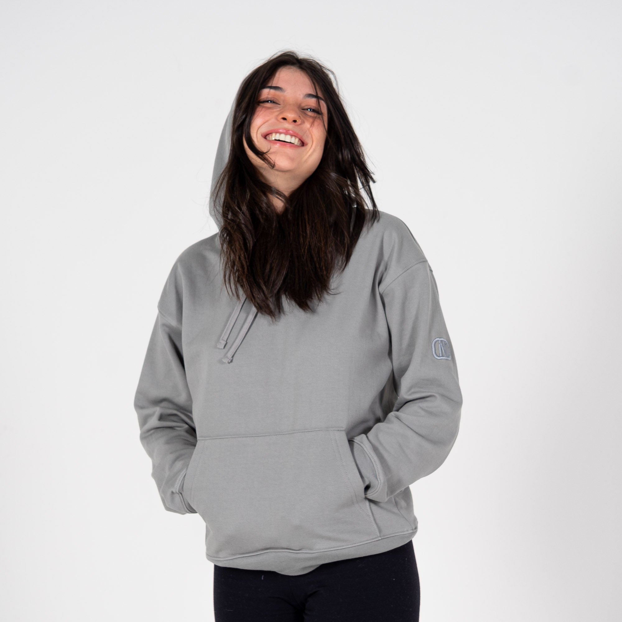 Monochromatic Cotton Gray Hoodie