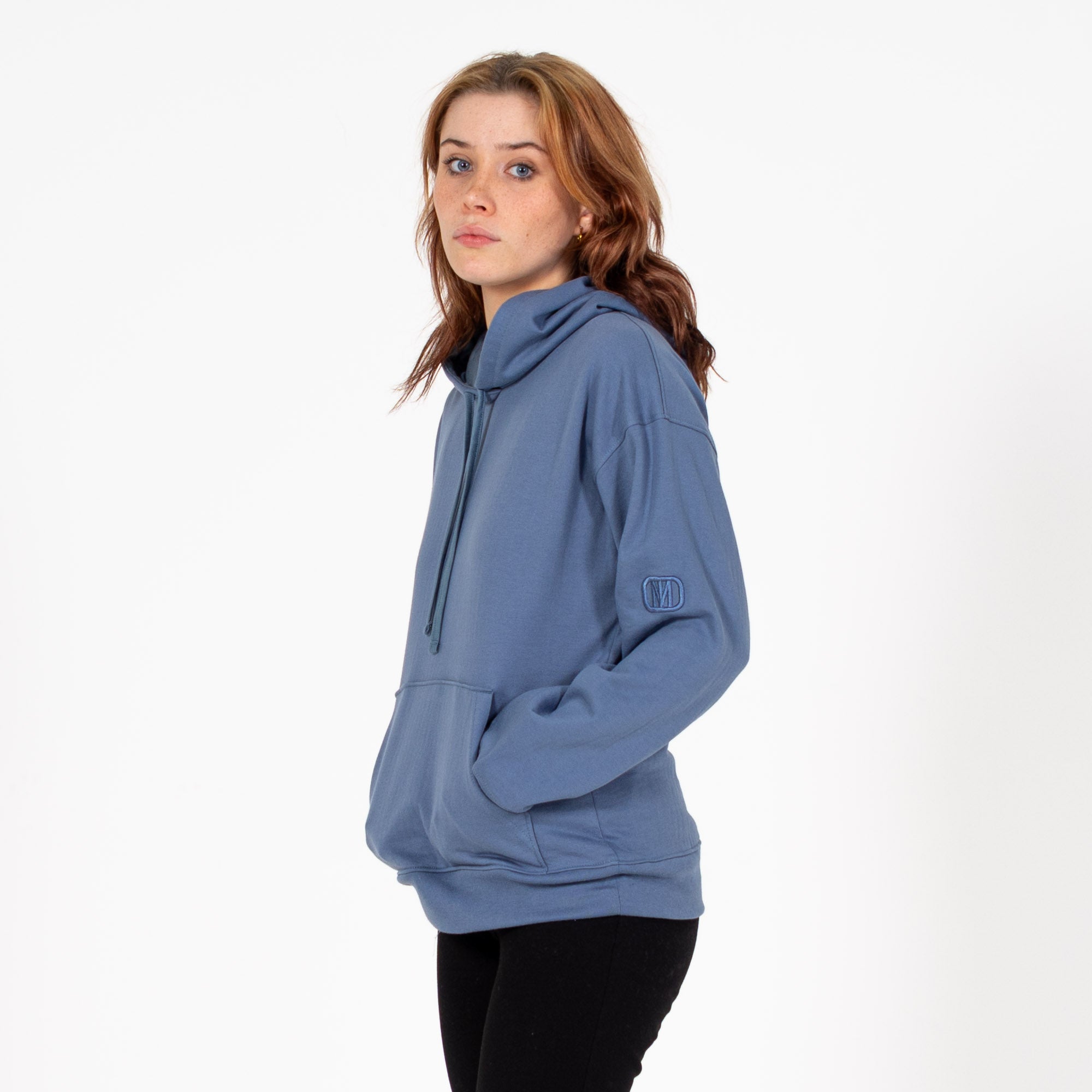 Monochromatic Cotton Blue Hoodie