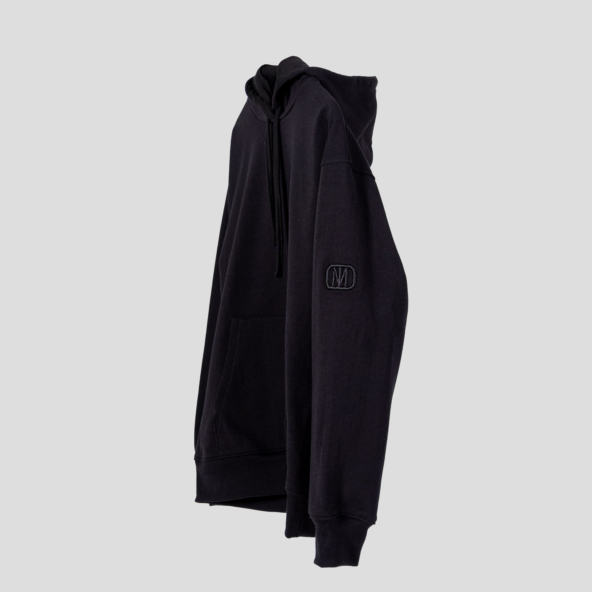 Monochromatic Cotton Black Hoodie