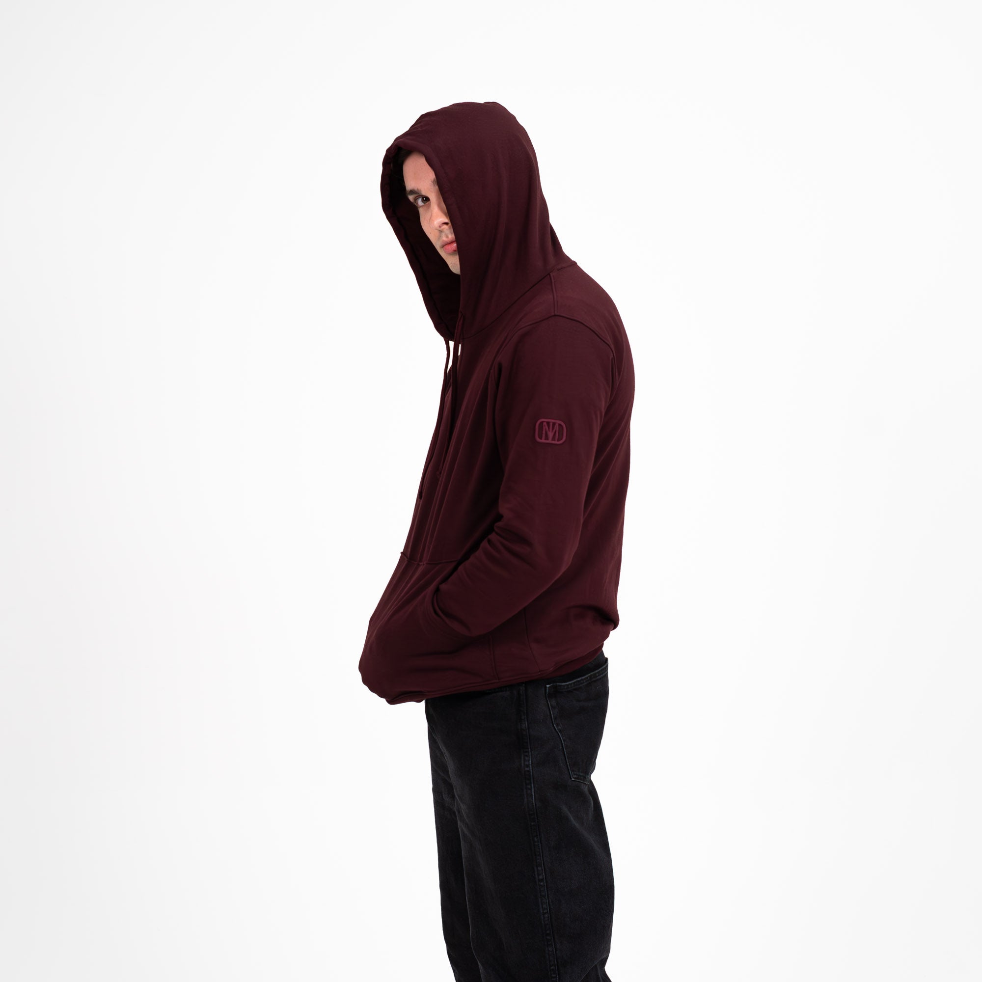 Monochromatic Cotton Wine Hoodie