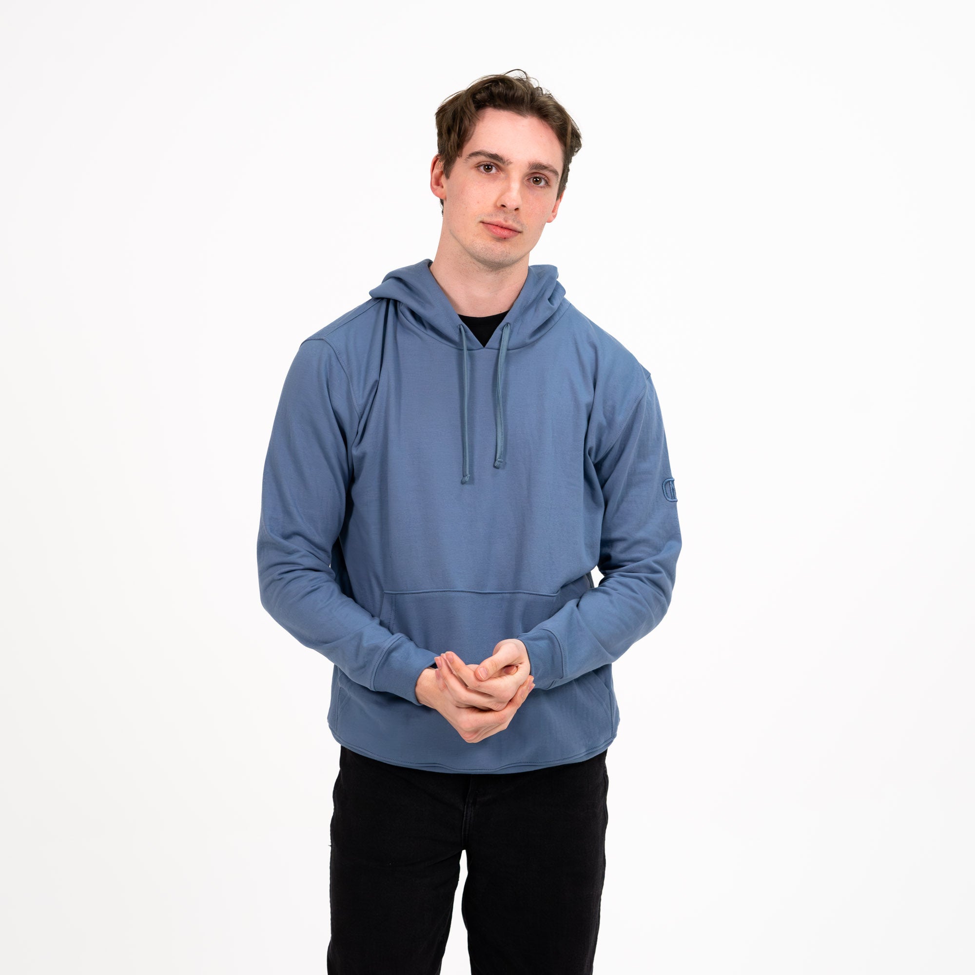 Monochromatic Cotton Blue Hoodie