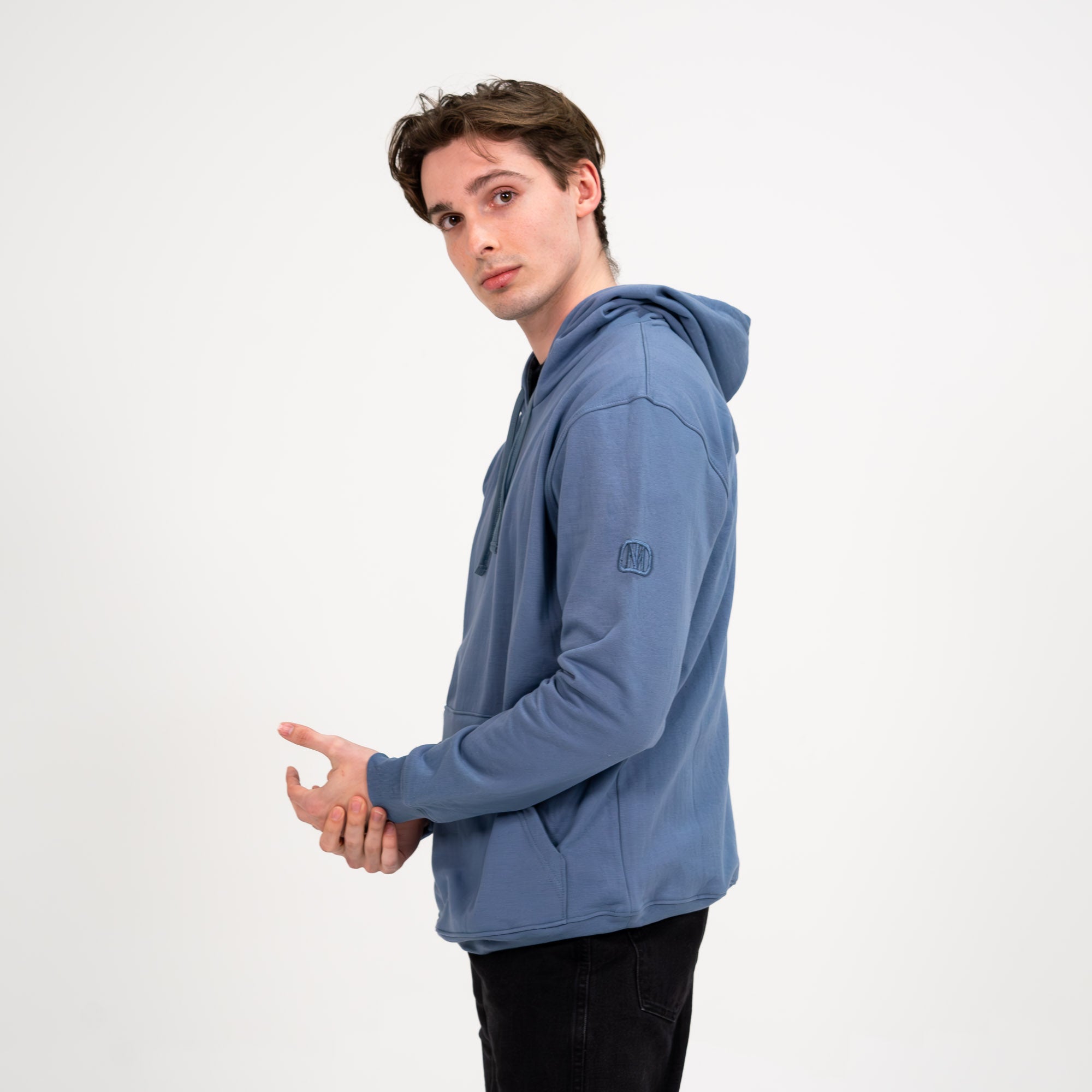 Monochromatic Cotton Blue Hoodie