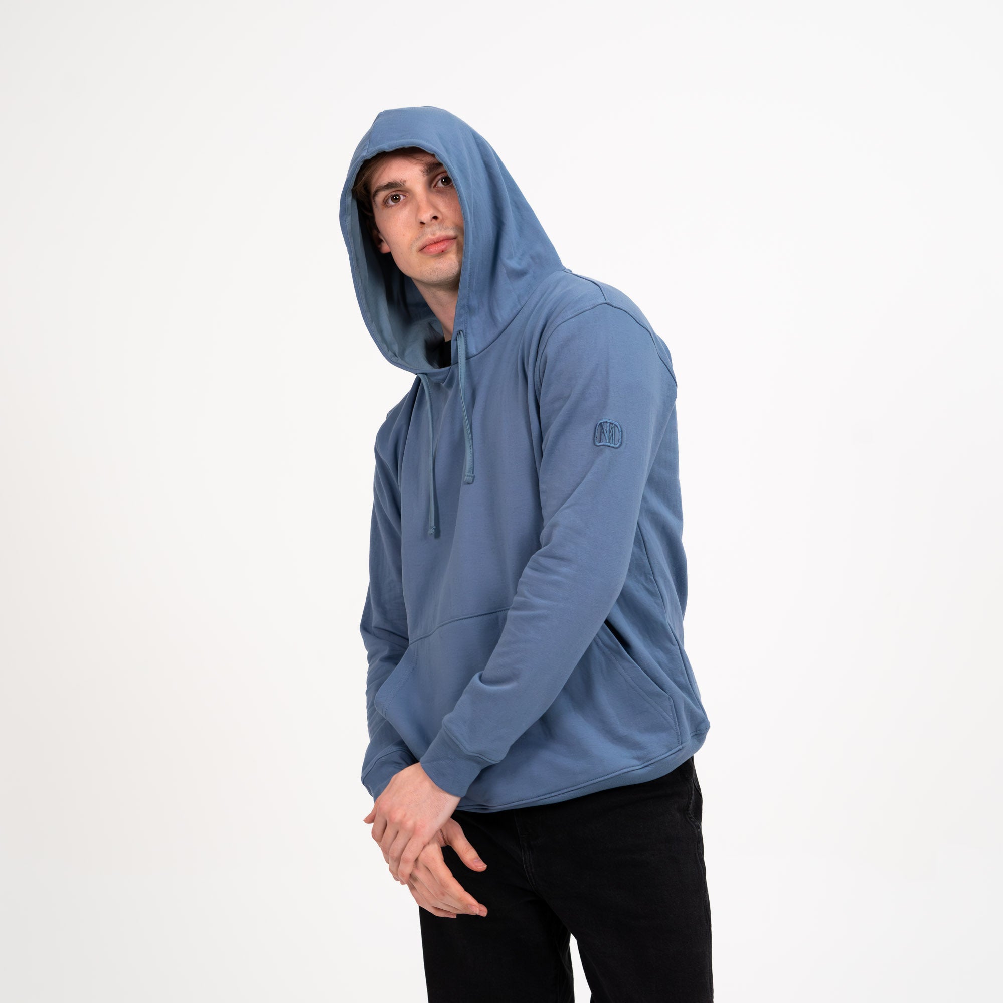 Monochromatic Cotton Blue Hoodie