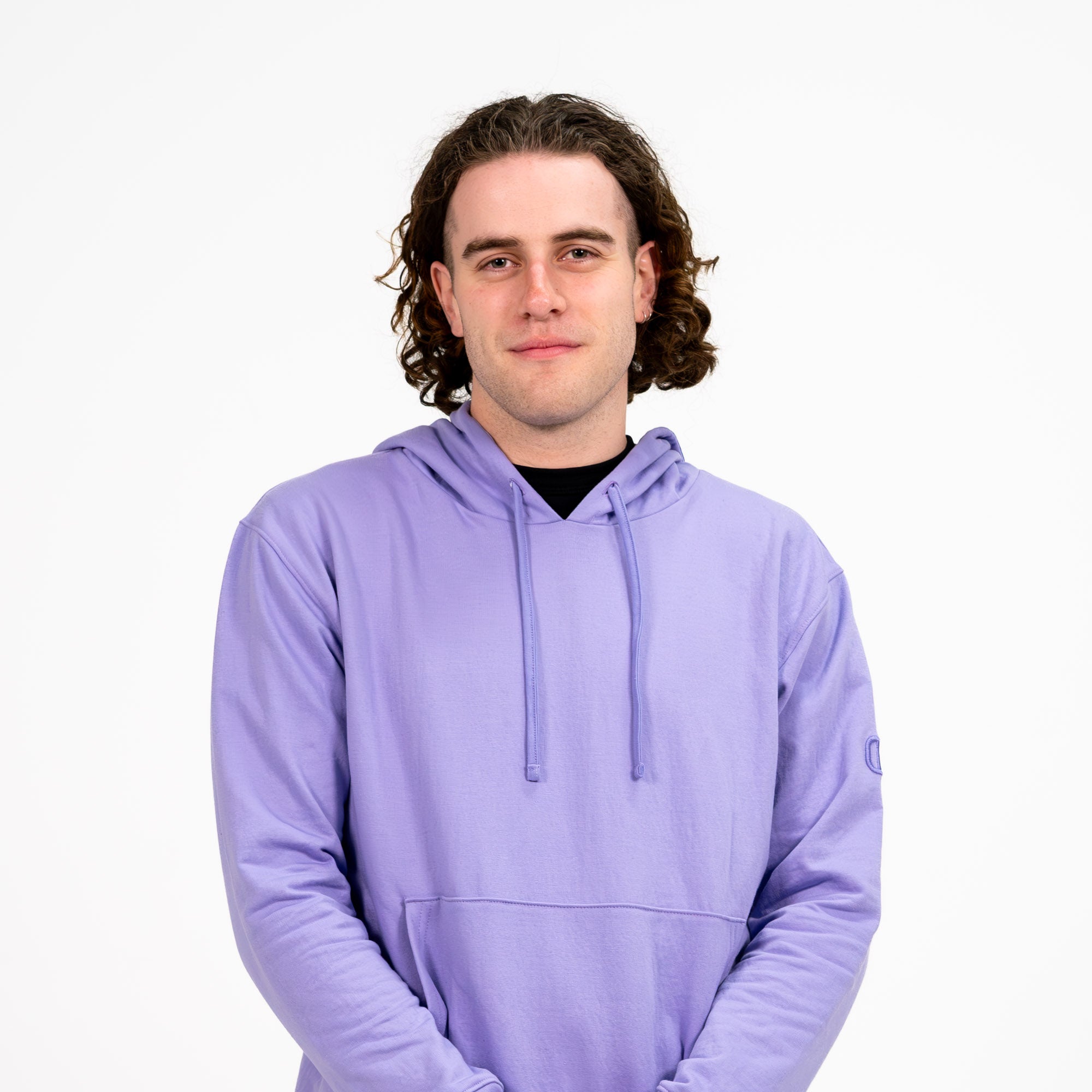 Monochromatic Cotton Purple Hoodie