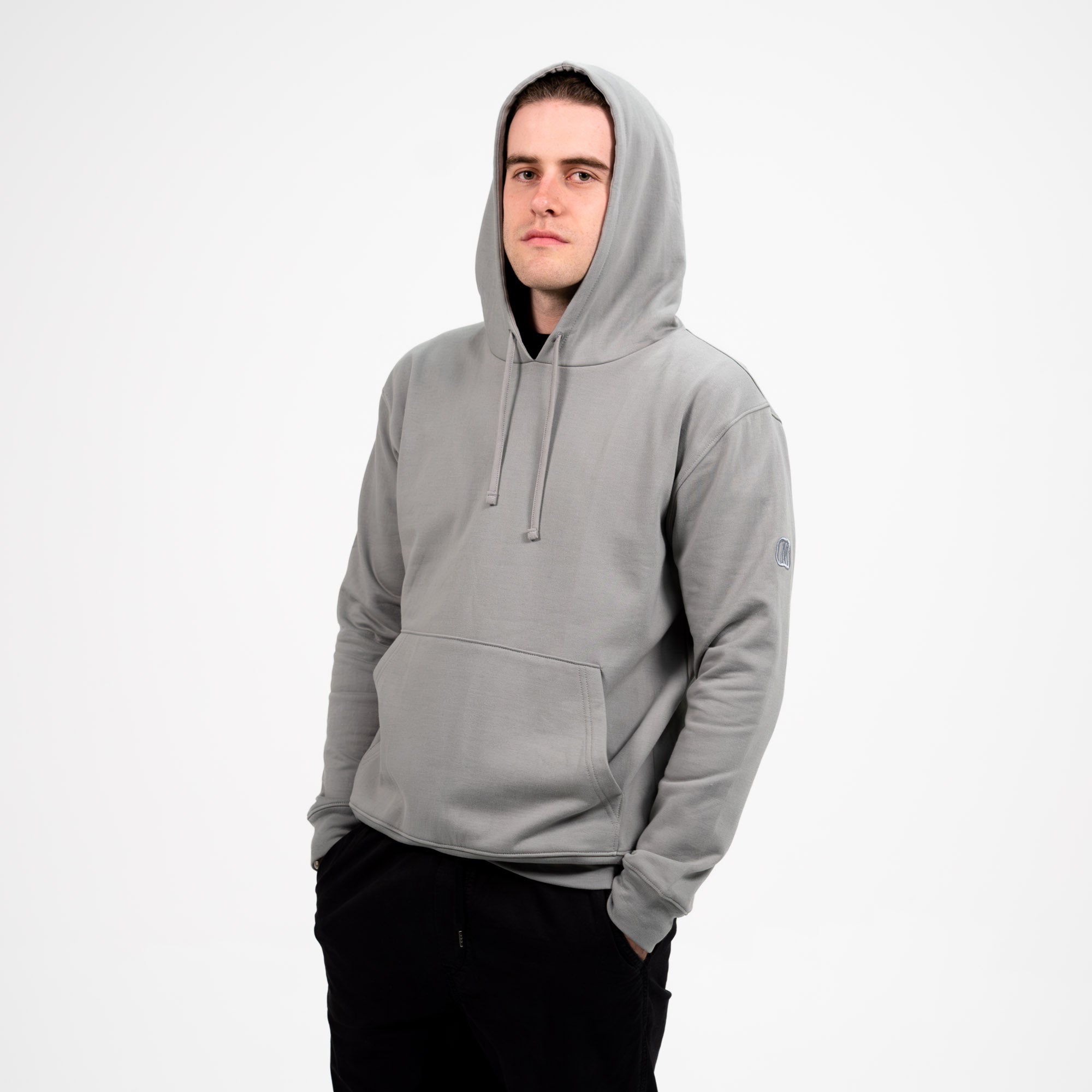 Monochromatic Cotton Gray Hoodie