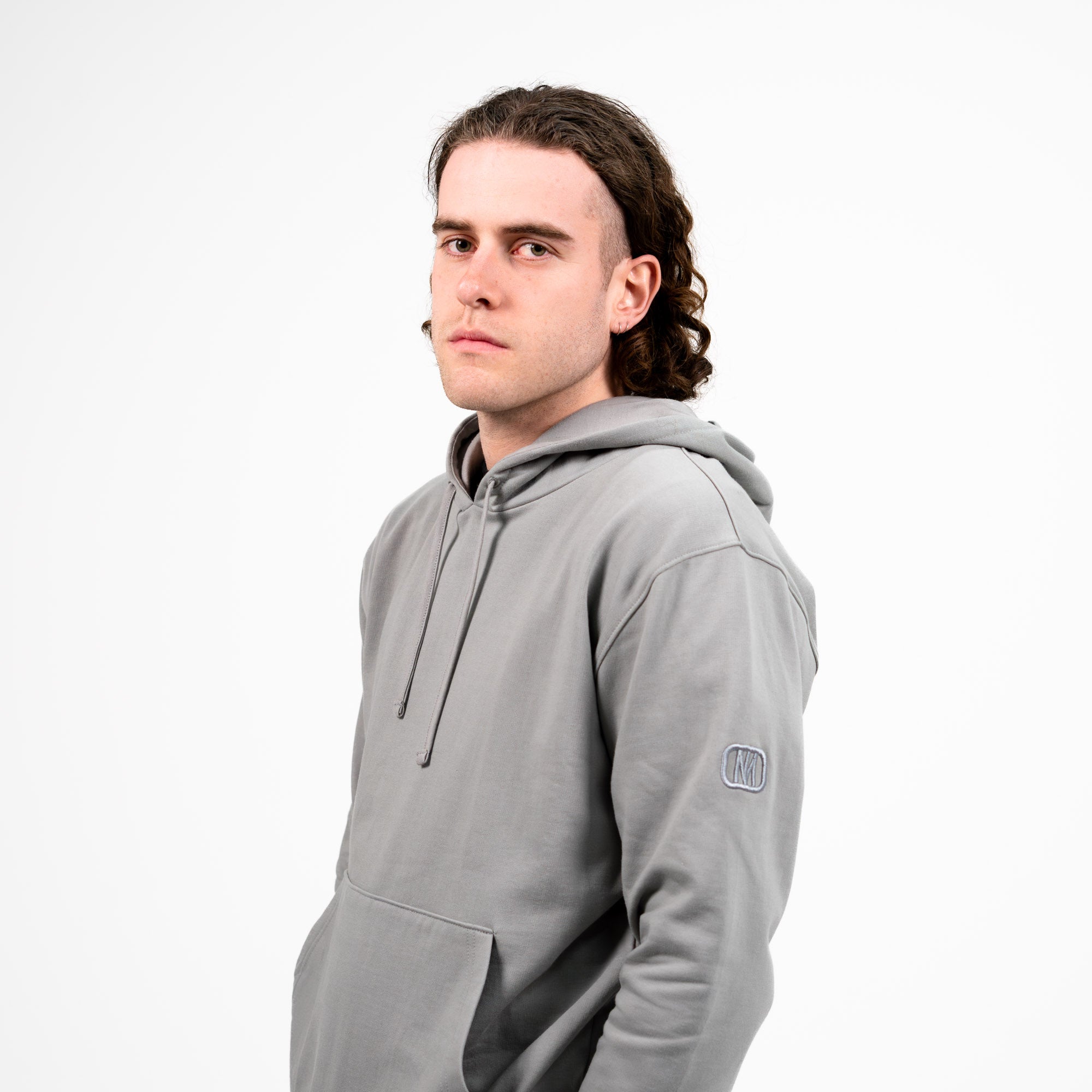 Monochromatic Cotton Gray Hoodie