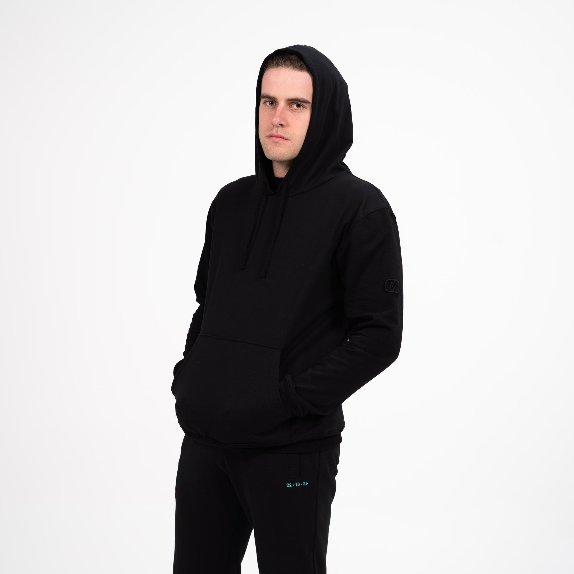 Monochromatic Cotton Black Hoodie