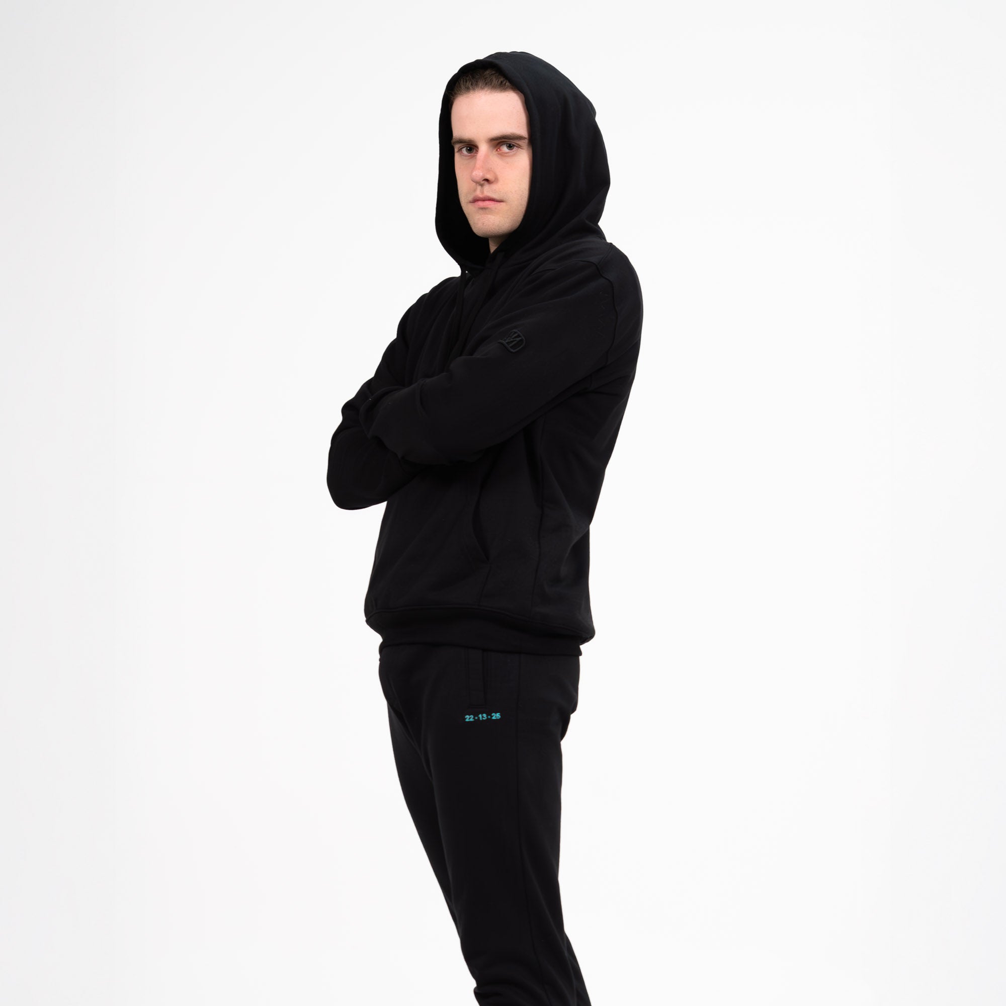 Monochromatic Cotton Black Hoodie