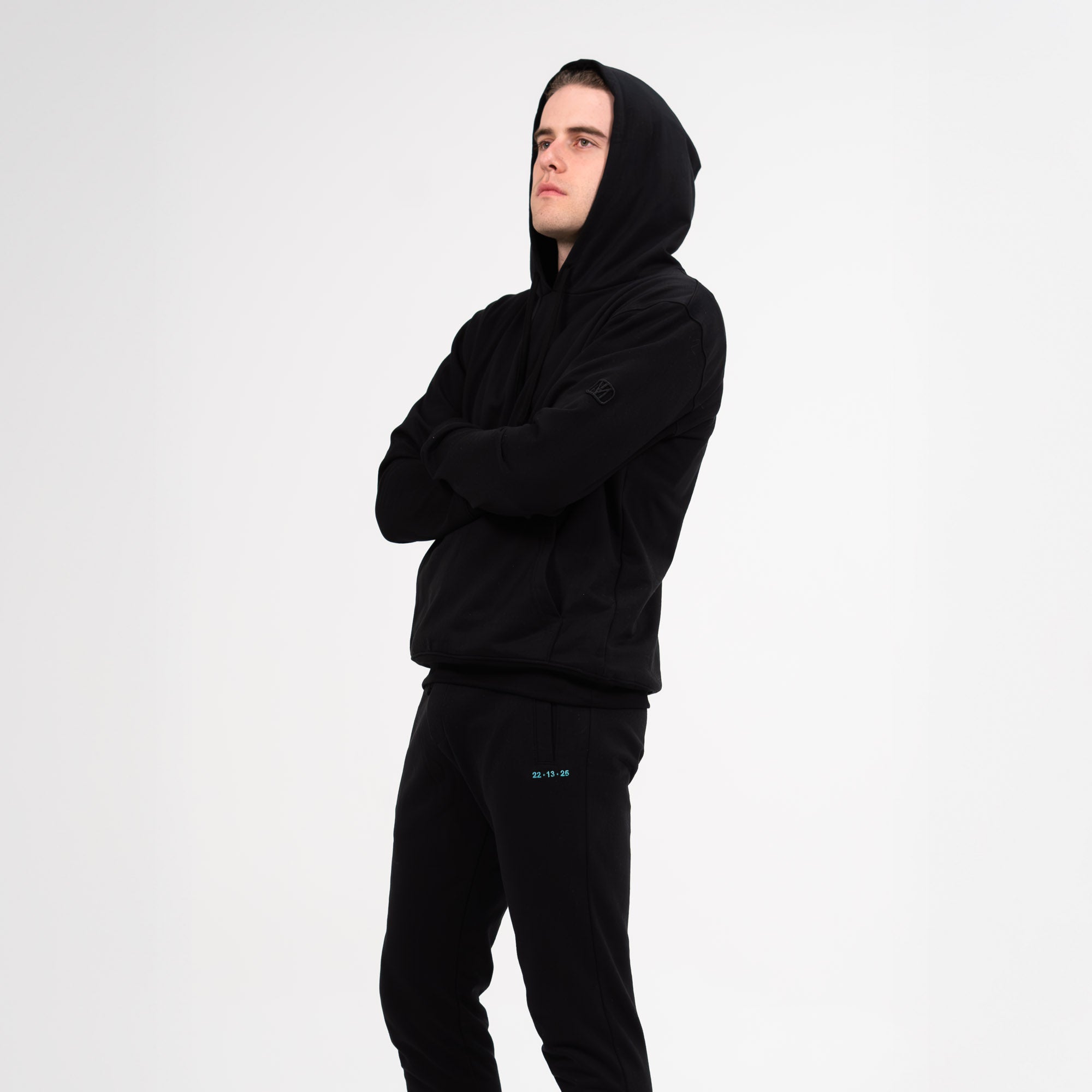 Monochromatic Cotton Black Hoodie