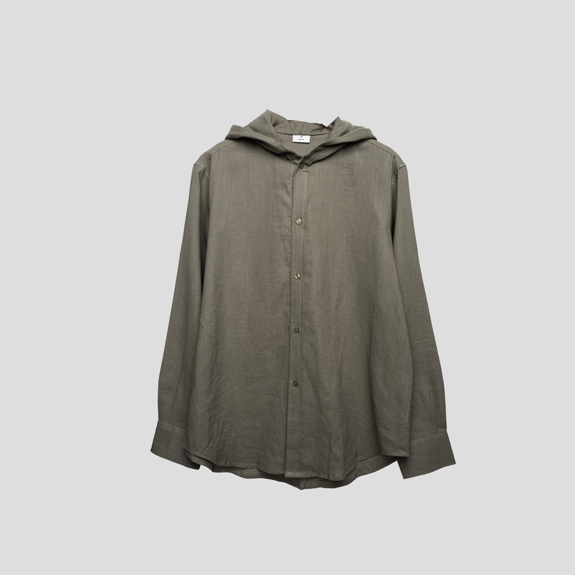 Linen Shirt with Hoodie Green