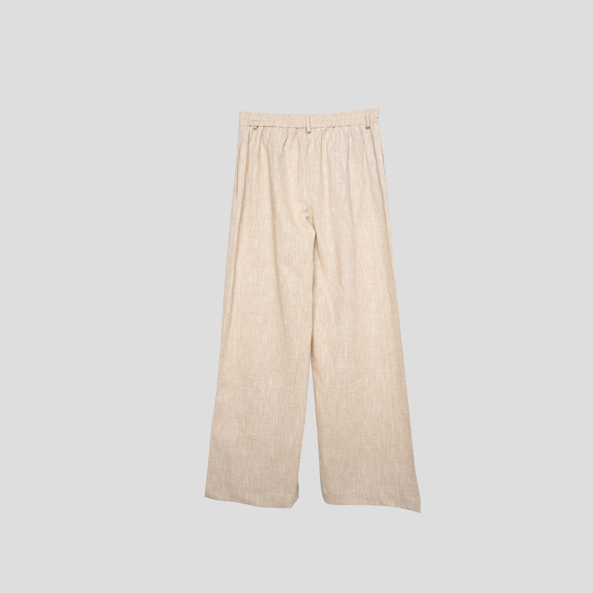 Linen Wide-Leg Trousers Sand