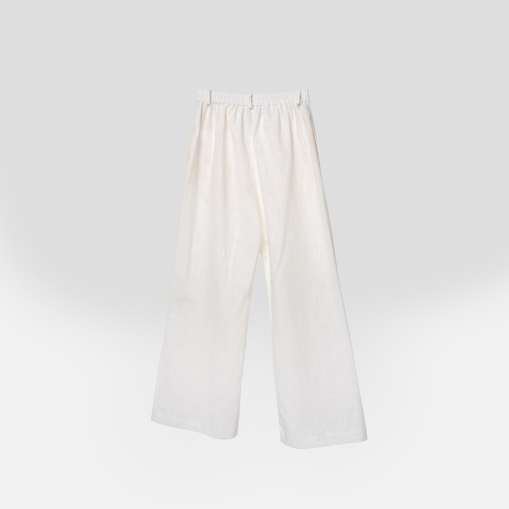 Linen Wide-Leg Trousers White