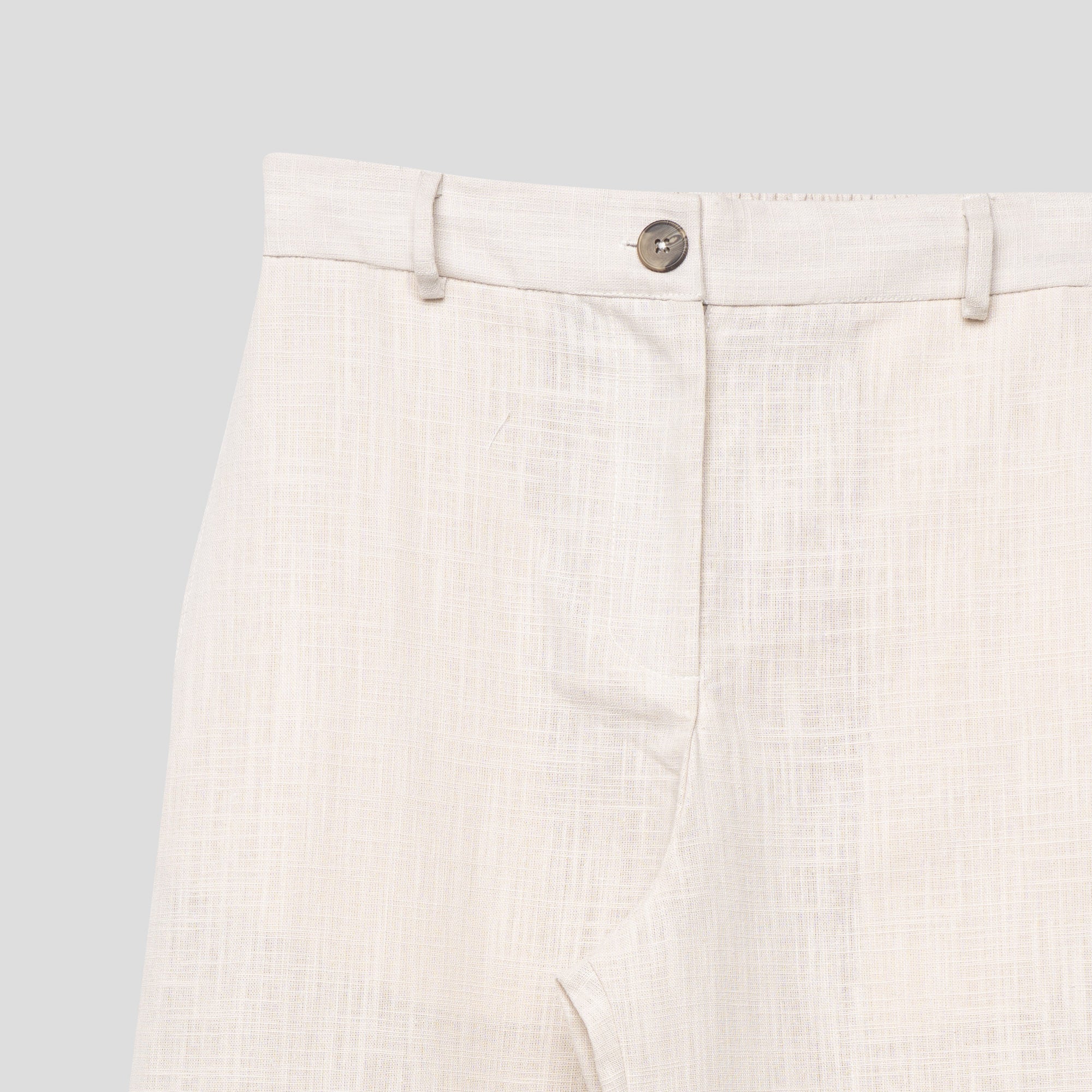 Linen Wide-Leg Trousers Beige