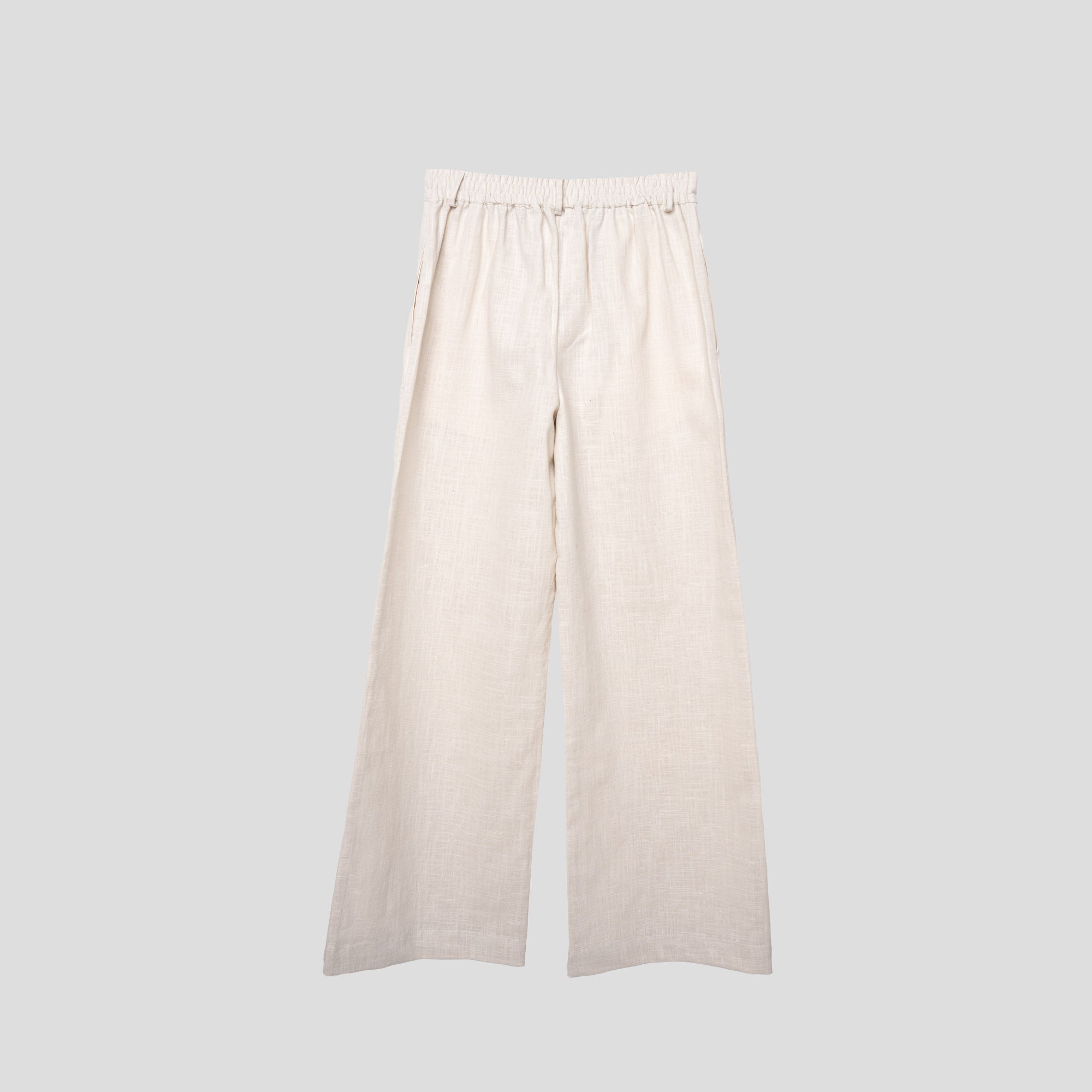 Linen Wide-Leg Trousers Beige